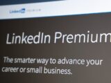 Linkedin premium website screen with tagline.