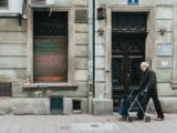 man walking with rollator