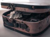 a piece of luggage that is sitting on a table