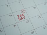Tax day marked on a calendar