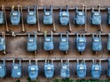 blue and brown padlock lot
