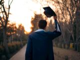A graduate celebrates the end of their journey.