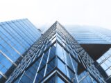 low angle photography curtain wall buildings