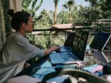 a person using a laptop