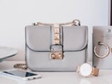 grey leather crossbody bag